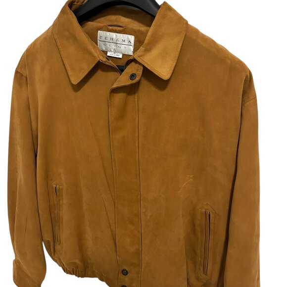 Tehama Clint Xl Khaki Suede Jacket Outwear Mens Size XL Full Zip - Picture 2 of 8